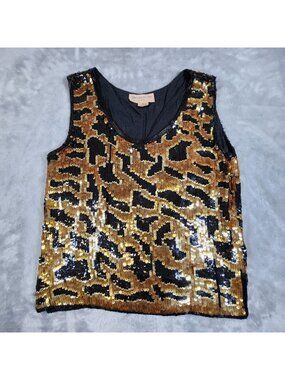 Once Upon a Time Bina Sequin Sleeveless Top Medium Glam Party Evening Cocktail